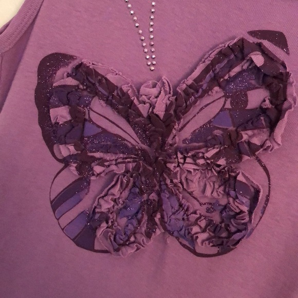 Mignone purple butterfly cotton tiered dress - Picture 2 of 5